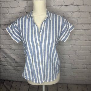 Madewell short sleeve crop button down size xs